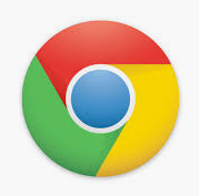 chrome icon circle with 3 colours (green, red and yellow around) and a blue dot in the middle