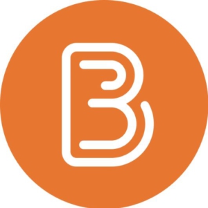 White letter B with an orange background. Brightspace logo.