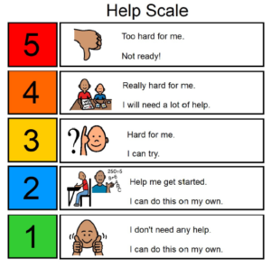 5 point scale with 5 levels of support 