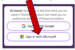 buttons that say sign in with Google Chrome or Sign in with Microsoft 