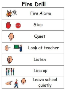 Fire alarm visual support