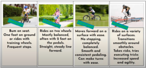 chart with four types of bike riding according to skill level.