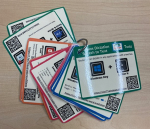 ring of flash cards with links to apps and tools