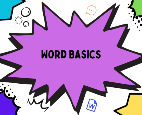 word basics title header in graphic novel style