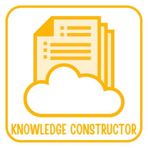 Knowledge constructor cartoon style sticker