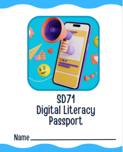 screen shot of computer elements in a 3d cartoon form representing digital literacy passport