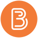 orange circle with white letter B