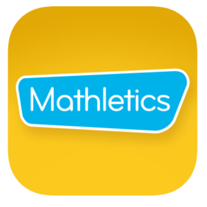 yellow square with a turquoise rectangle with mathletics written inside