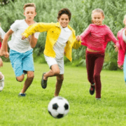 Kids playing soccer