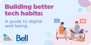 image for better tech habits for parent - adults sitting on couch in bottom right