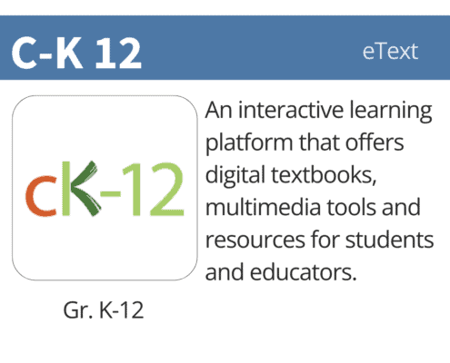 icon image with text explaining the app for ck12