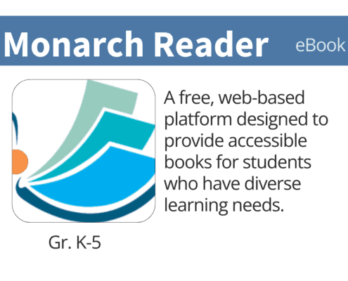 icon image with text explaining the app for monarch reader