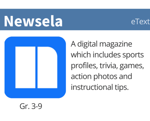 icon image with text explaining the app for newsela