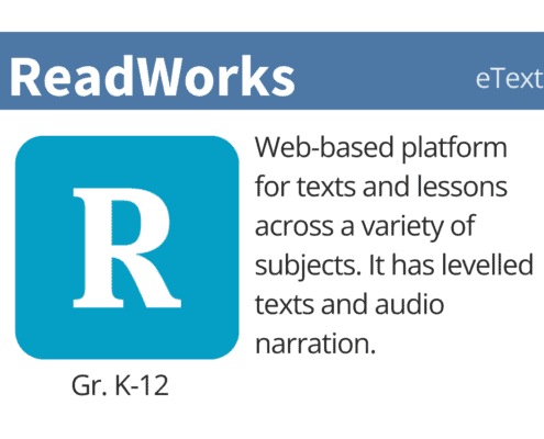 icon image with text explaining the app for readworks