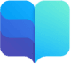 Reading Progress icon gradient blue and teal shaped book