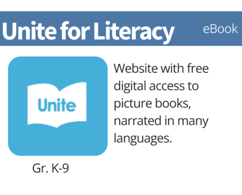 icon image with text explaining the app for unite for literacy