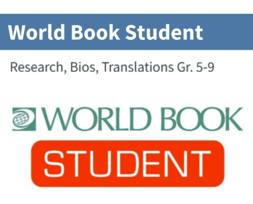 icon image with text explaining the app for World Book Student