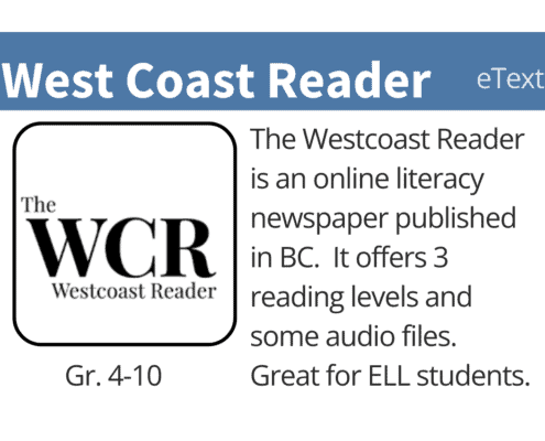 icon image with text explaining the app for Westcoast reader