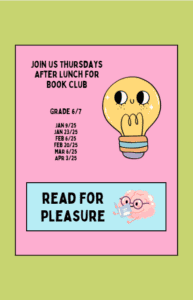 Winter Early Spring Book Club Dates