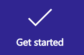 Get started icon with white text on purple background