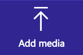 Add media icon with white text on purple background