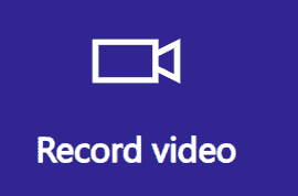 record video icon with white text on purple background