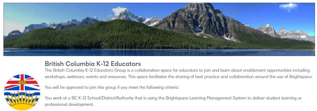 bc k-12 educator mountain scape with text