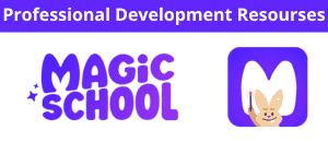 magic school icon with white background and purple writing for Pro d for teachers