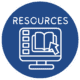 blue circle with white resource icon