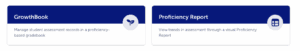screenshot of growthbook and proficiency reports in SpacesEDU