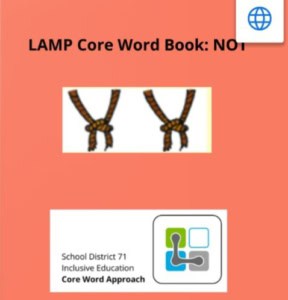 LAMP Core Word Book: Not 2 ropes with knots as icons