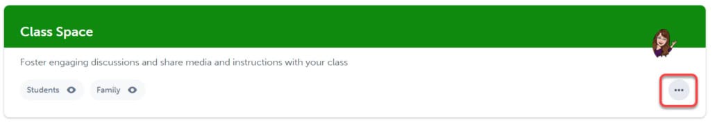 Green class space with ellipse highlighted