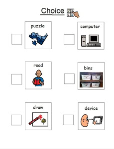 Choice Board with check marks