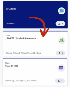 Screenshot displaying the multiple classes in Spaces