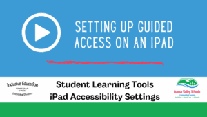 guided access cover slide with blue background, white text and white Informaiton icon