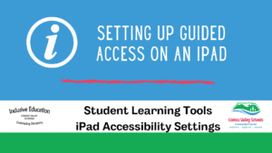 guided access cover slide with blue background, white text and white Informaiton icon