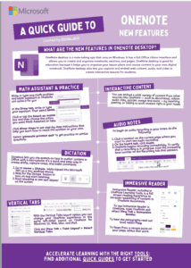 OneNote quick guide with set of tips on new additions.