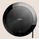 Wireless Jabra speaker black circle with speaker in the middle