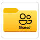 yellow manilla folder with shared icon inside