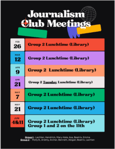 Journalism Club Schedule