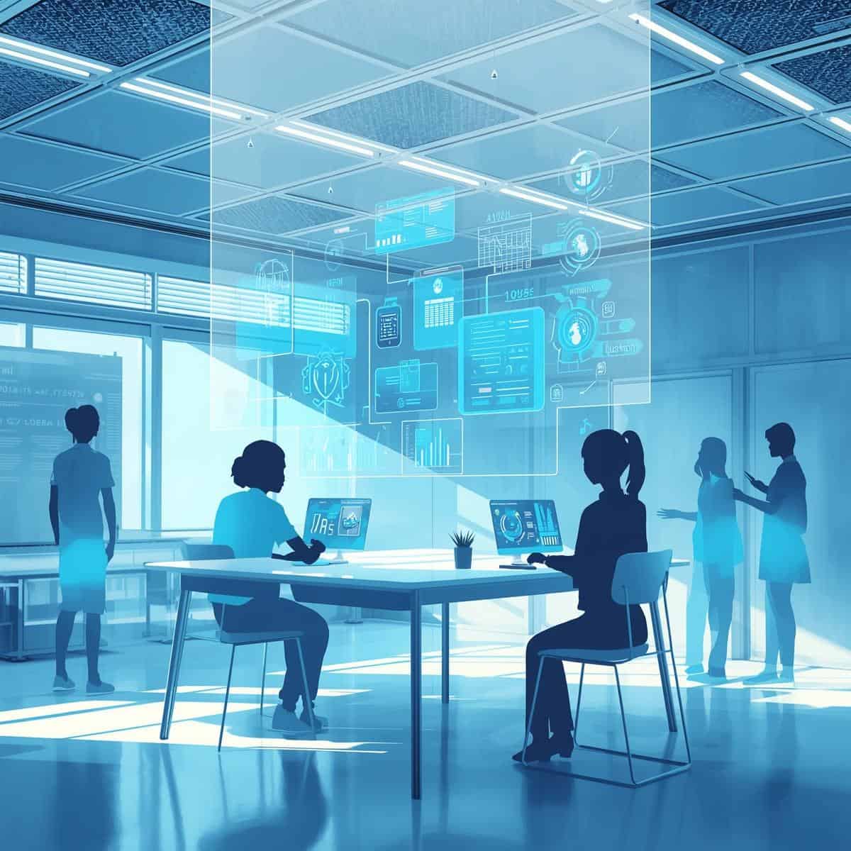futuristic image of teachers using ai