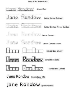 fonts in sd71 screenshot