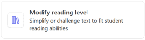 Modify Reading Level
