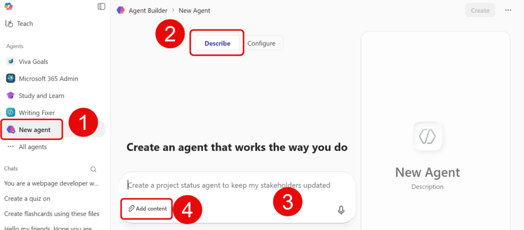 Steps for Creating an agent