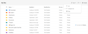 Compact List View in OneDrive