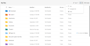 List View in OneDrive