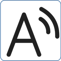 Icon for Read Aloud - Black letter A with sound waves