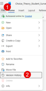 version history steps