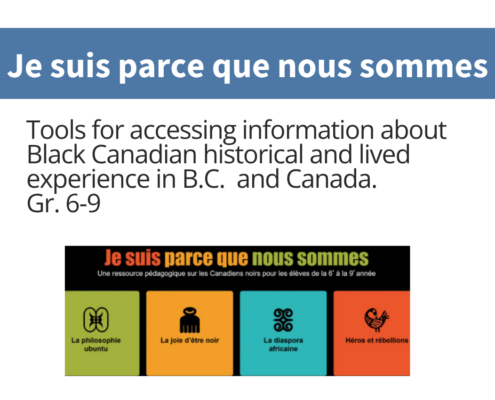 je sommes black rectangle with colour squares with icons with text "Je suis parce que nous sommes"